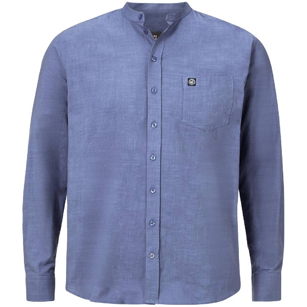 Jan Vanderstorm Stehkragenhemd KALLU blau