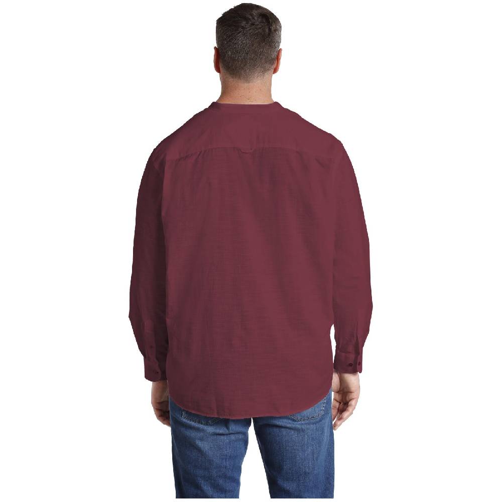 Jan Vanderstorm Stehkragenhemd KALLU Dunkelrot