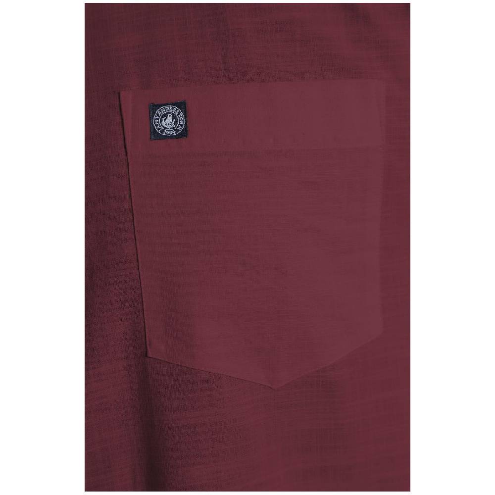 Jan Vanderstorm Stehkragenhemd KALLU Dunkelrot