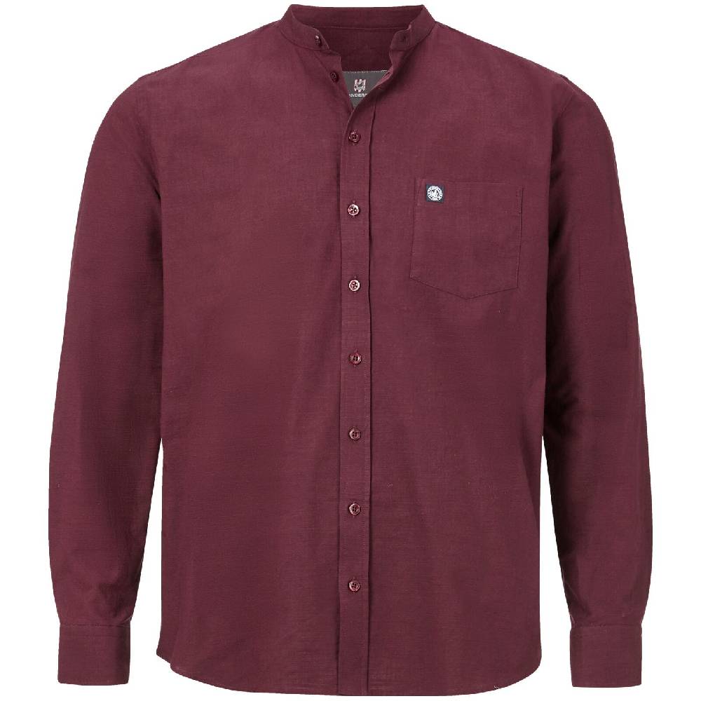 Jan Vanderstorm Stehkragenhemd KALLU dunkelrot