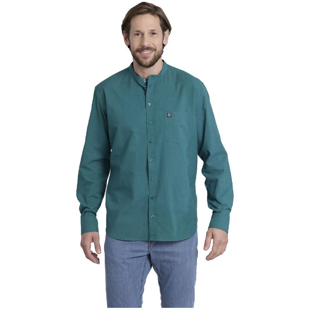 Jan Vanderstorm Stehkragenhemd KALLU Petrol