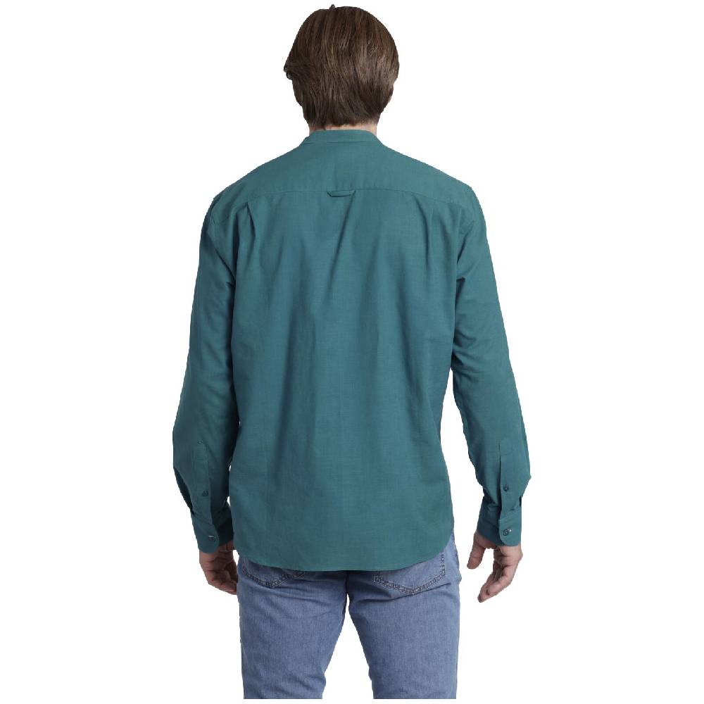 Jan Vanderstorm Stehkragenhemd KALLU Petrol