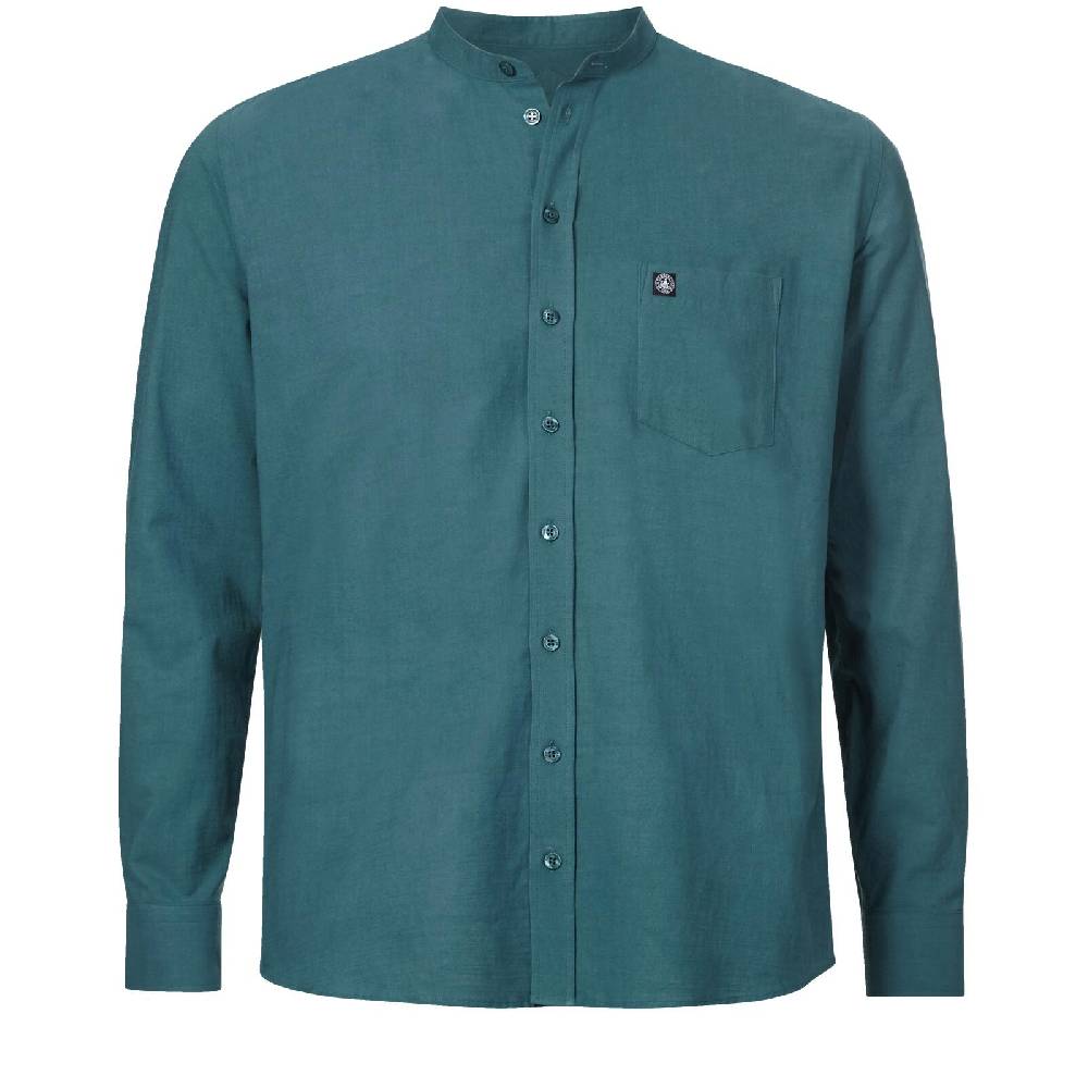 Jan Vanderstorm Stehkragenhemd KALLU petrol