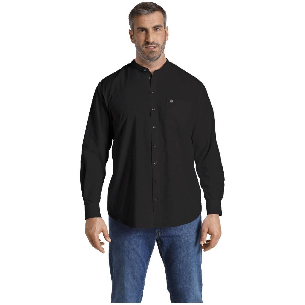 Jan Vanderstorm Stehkragenhemd KALLU Schwarz