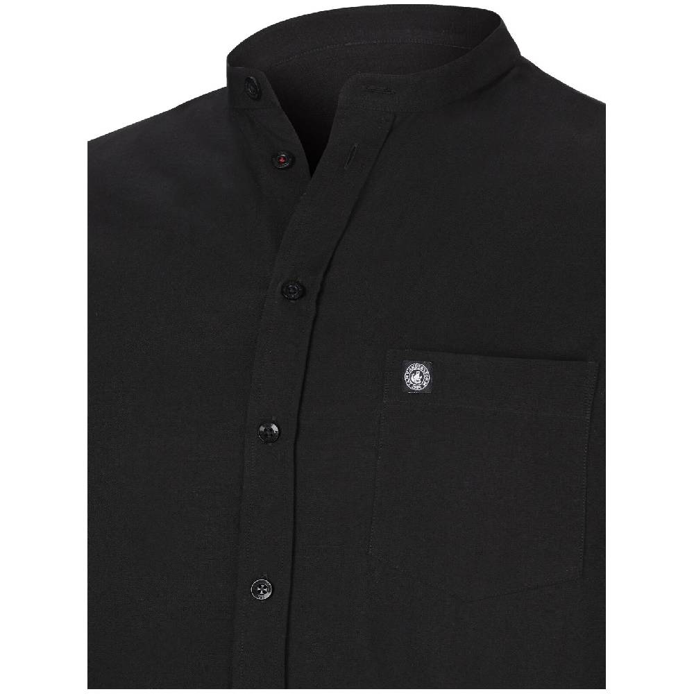 Jan Vanderstorm Stehkragenhemd KALLU Schwarz