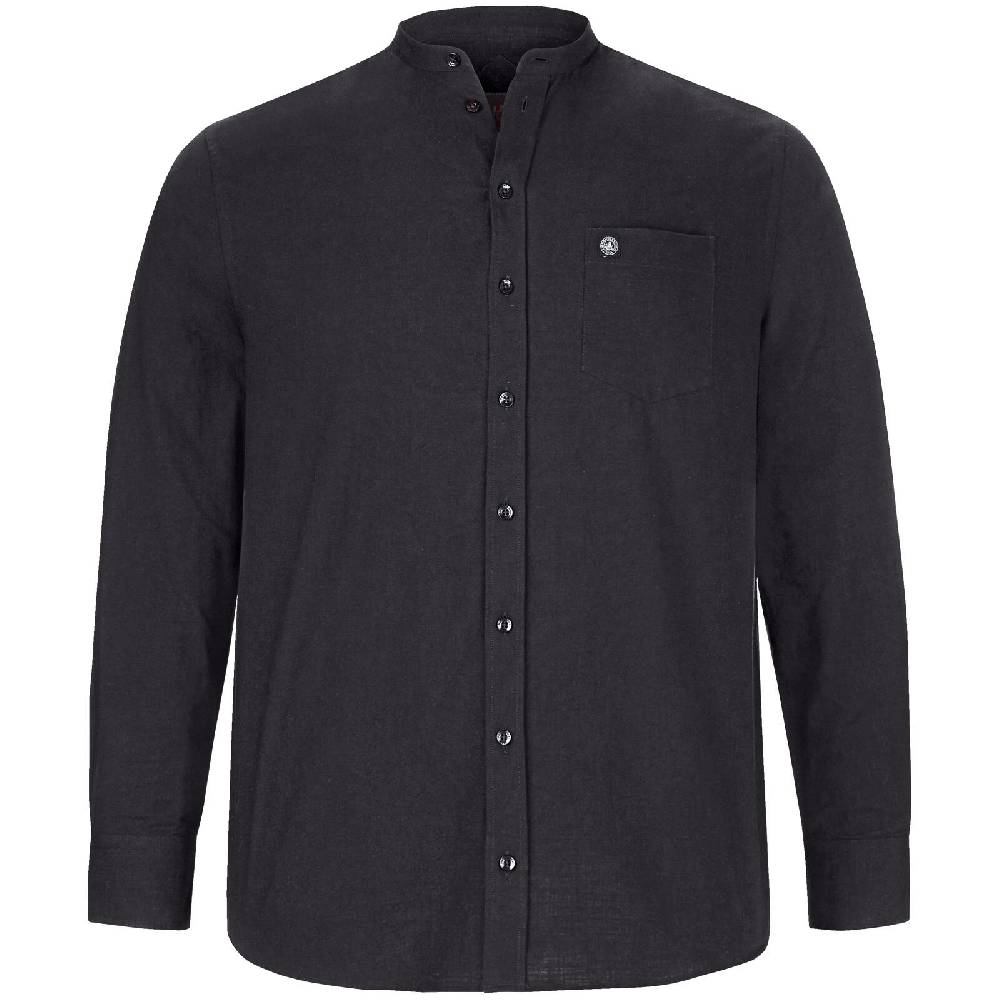 Jan Vanderstorm Stehkragenhemd KALLU schwarz