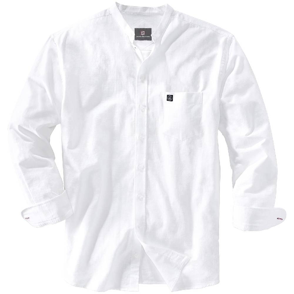 Jan Vanderstorm Stehkragenhemd KALLU Weiß