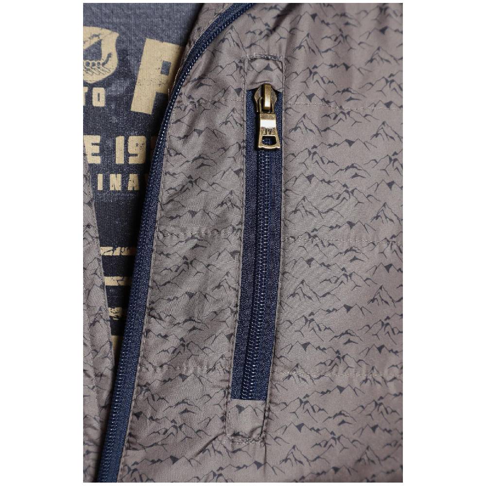 Jan Vanderstorm Steppweste HJALTE Beige Bedruckt