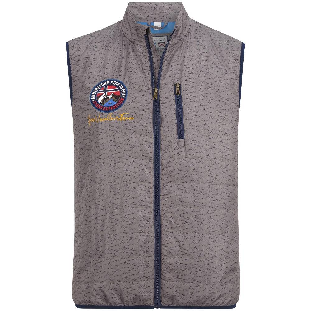 Jan Vanderstorm Steppweste HJALTE beige bedruckt