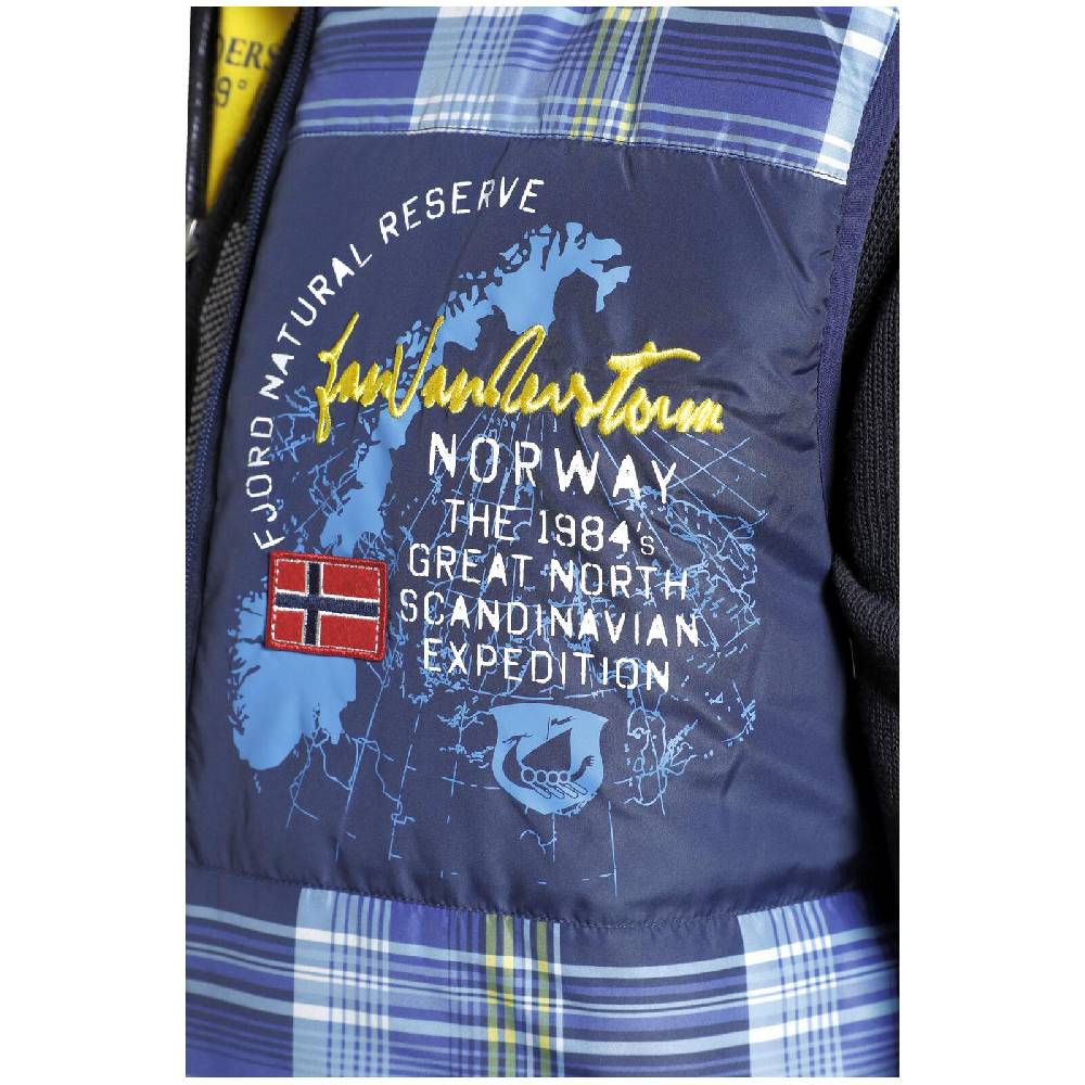 Jan Vanderstorm Steppweste WIDAR Blau Kariert