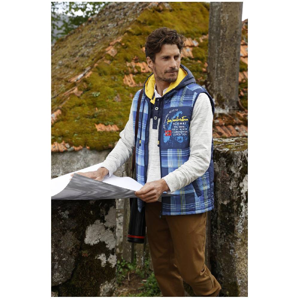 Jan Vanderstorm Steppweste WIDAR Blau Kariert