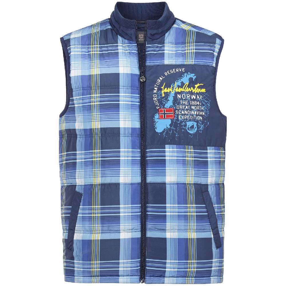 Jan Vanderstorm Steppweste WIDAR blau kariert