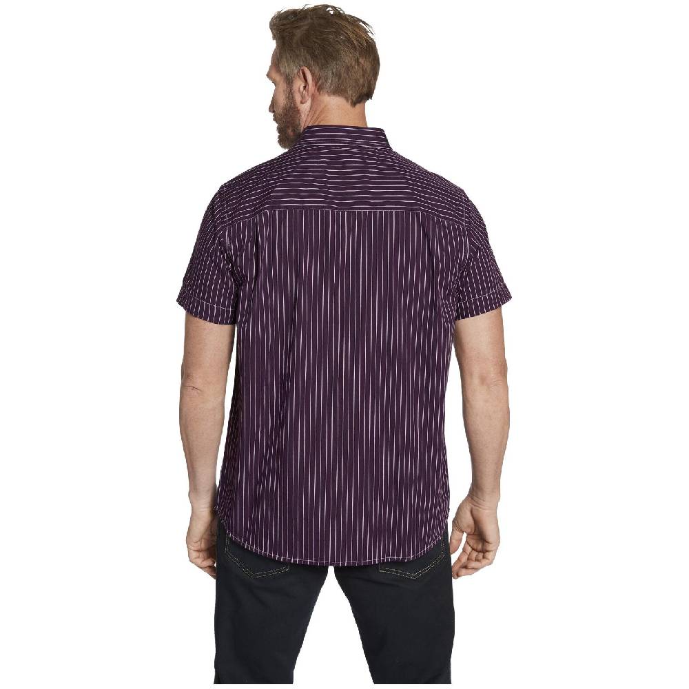 Jan Vanderstorm Streifenhemd PERTTU Dunkellila