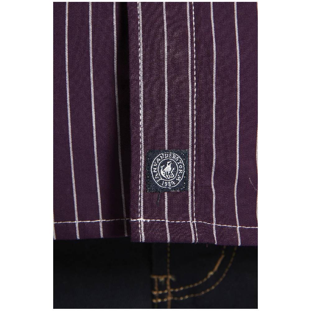 Jan Vanderstorm Streifenhemd PERTTU Dunkellila