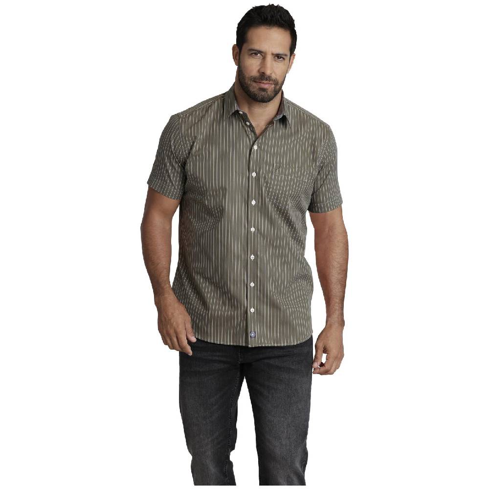 Jan Vanderstorm Streifenhemd PERTTU Oliv