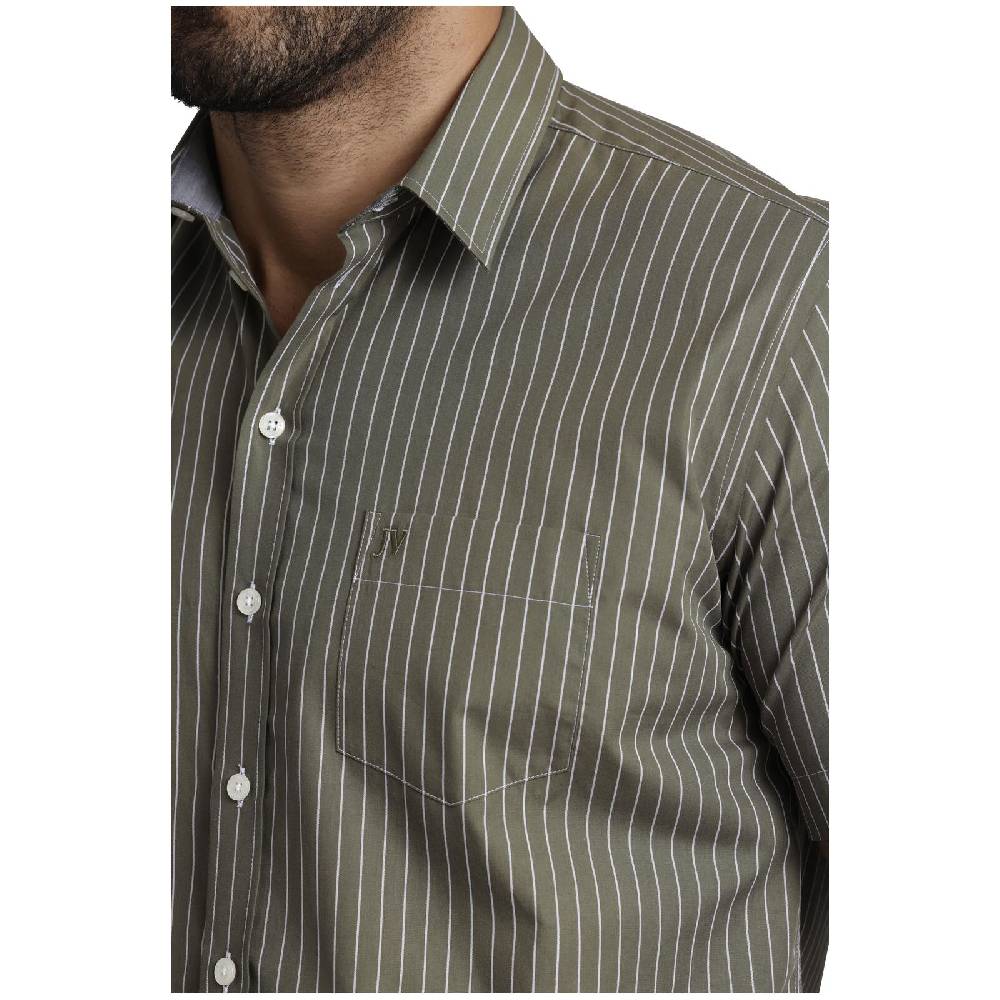 Jan Vanderstorm Streifenhemd PERTTU Oliv