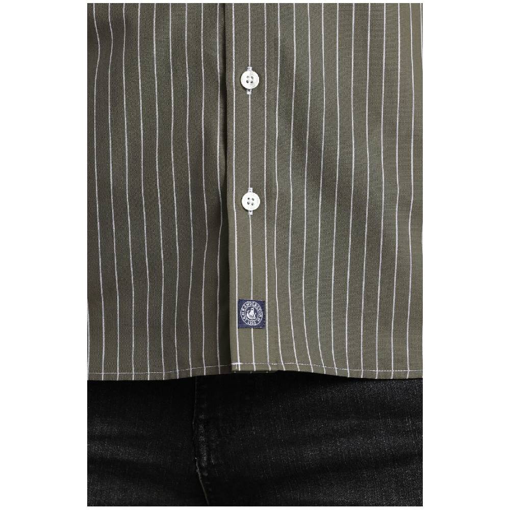 Jan Vanderstorm Streifenhemd PERTTU Oliv