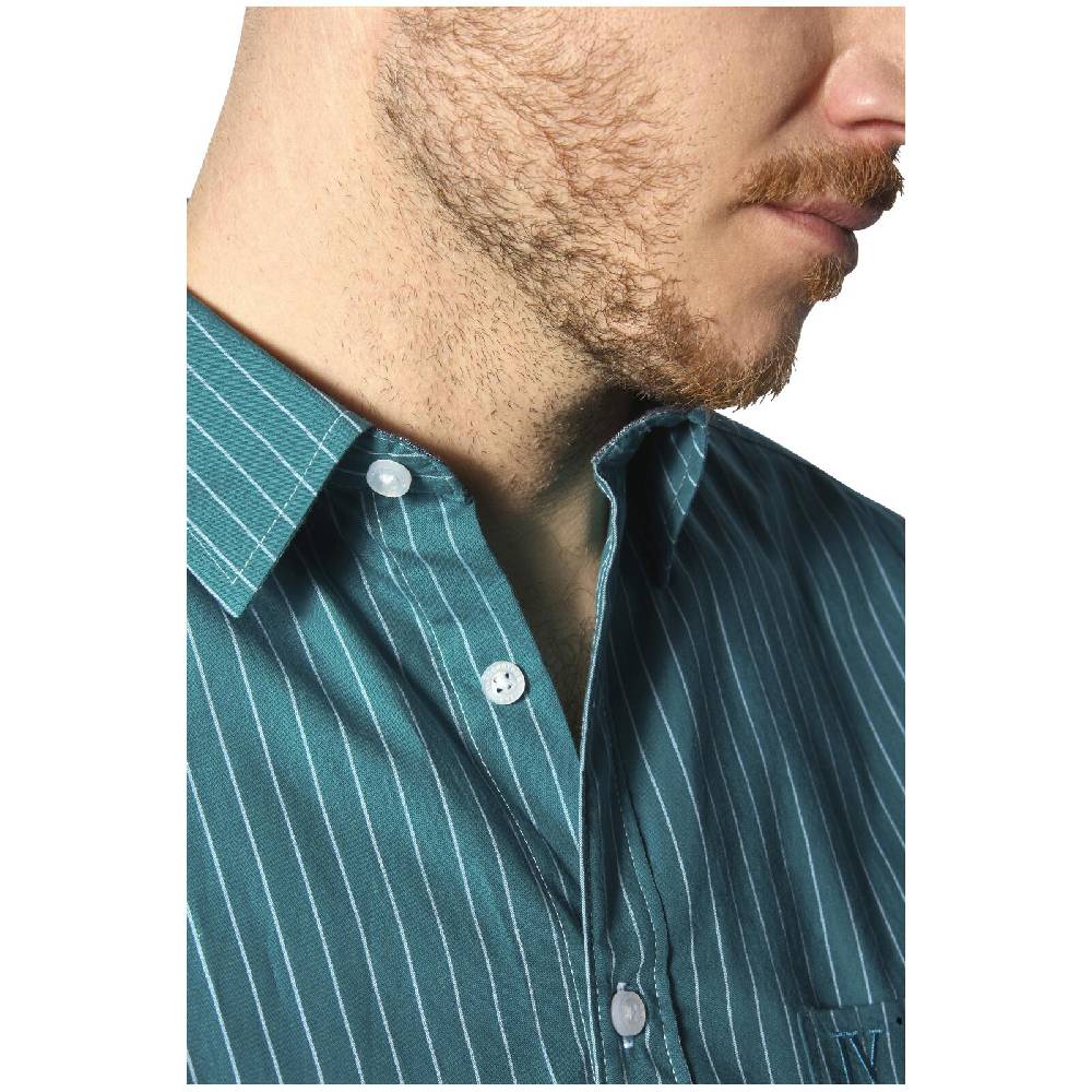 Jan Vanderstorm Streifenhemd PERTTU Petrol