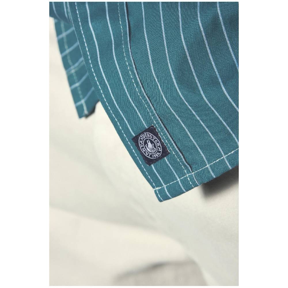 Jan Vanderstorm Streifenhemd PERTTU Petrol