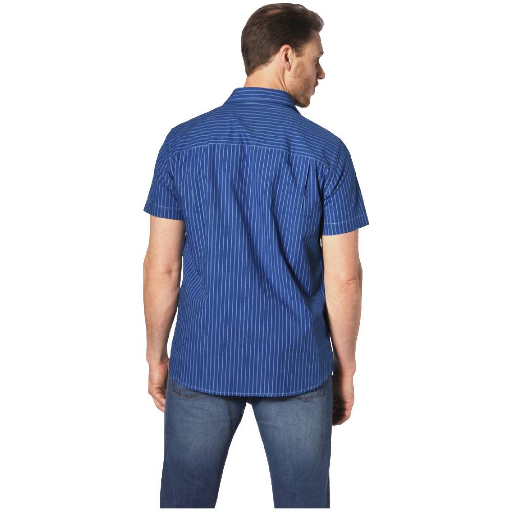 Jan Vanderstorm Streifenhemd PERTTU Royal Blau