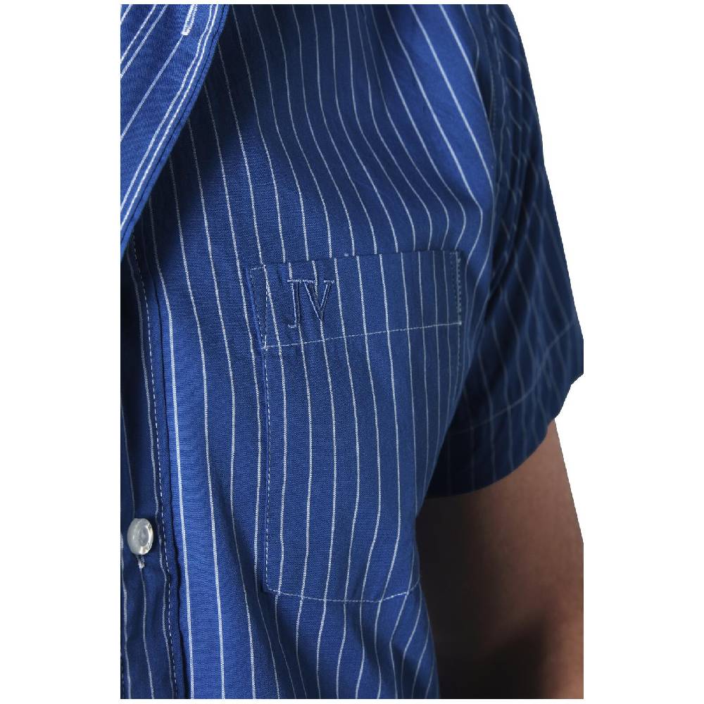 Jan Vanderstorm Streifenhemd PERTTU Royal Blau