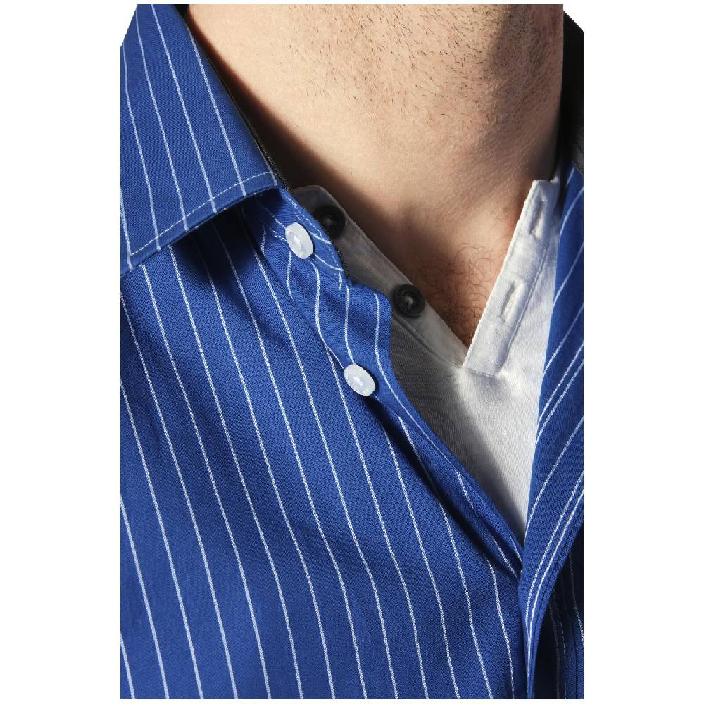 Jan Vanderstorm Streifenhemd PERTTU Royal Blau