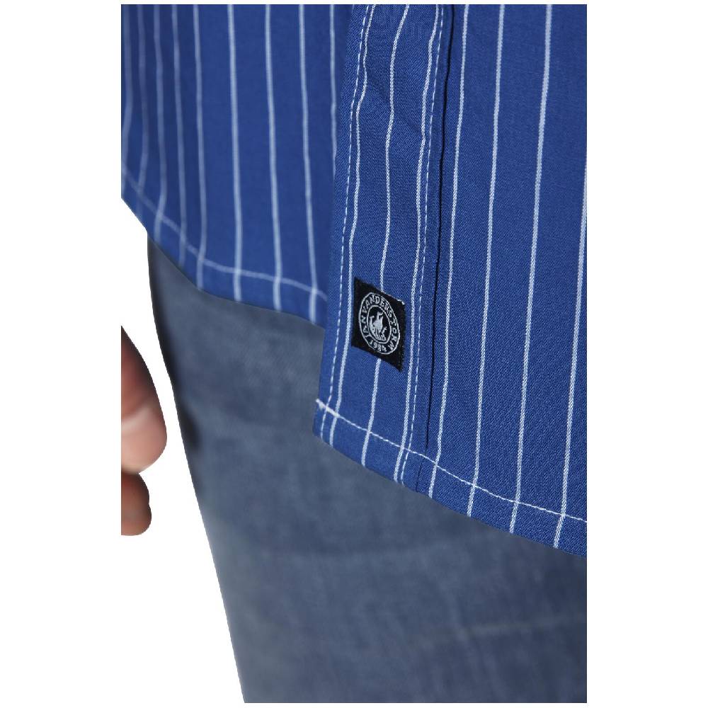 Jan Vanderstorm Streifenhemd PERTTU Royal Blau