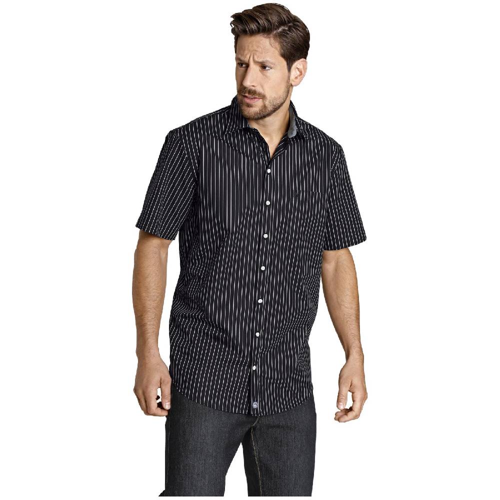 Jan Vanderstorm Streifenhemd PERTTU Schwarz