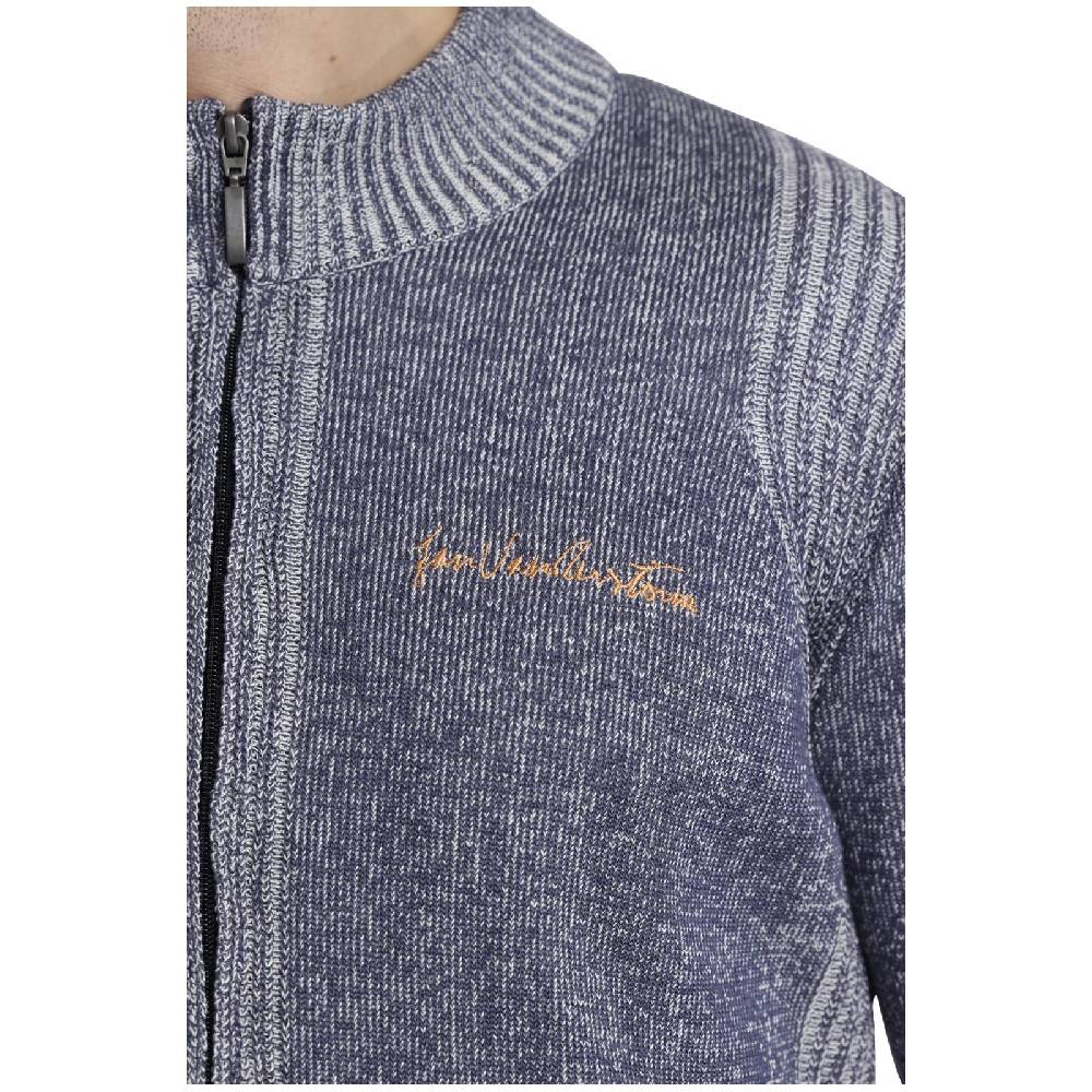 Jan Vanderstorm Strickjacke INGRABAN Blau Melange