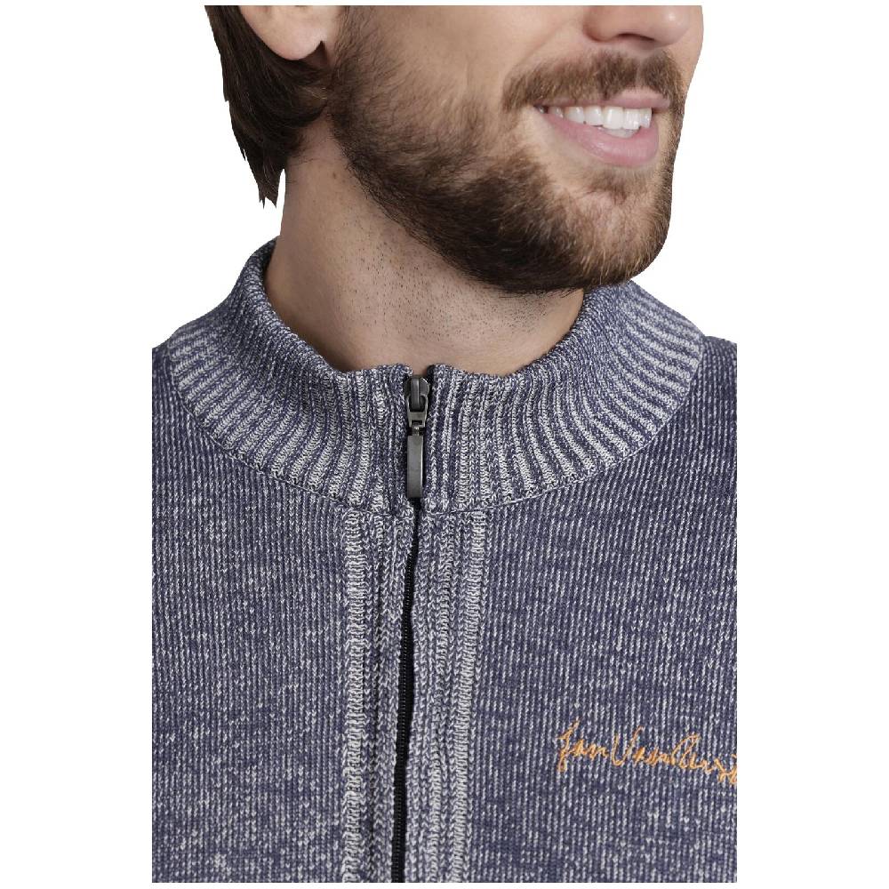 Jan Vanderstorm Strickjacke INGRABAN Blau Melange