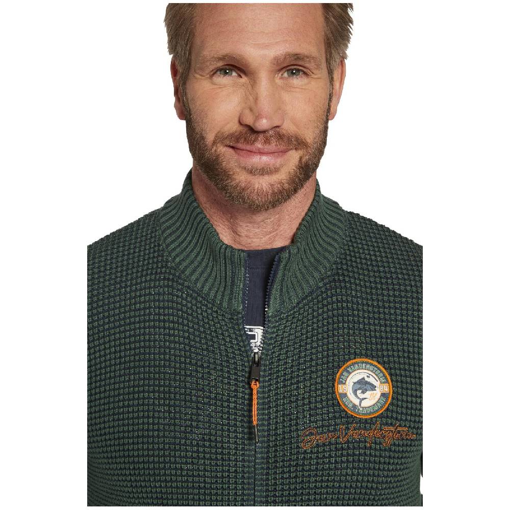 Jan Vanderstorm Strickjacke ISIDUR Dunkelgrün