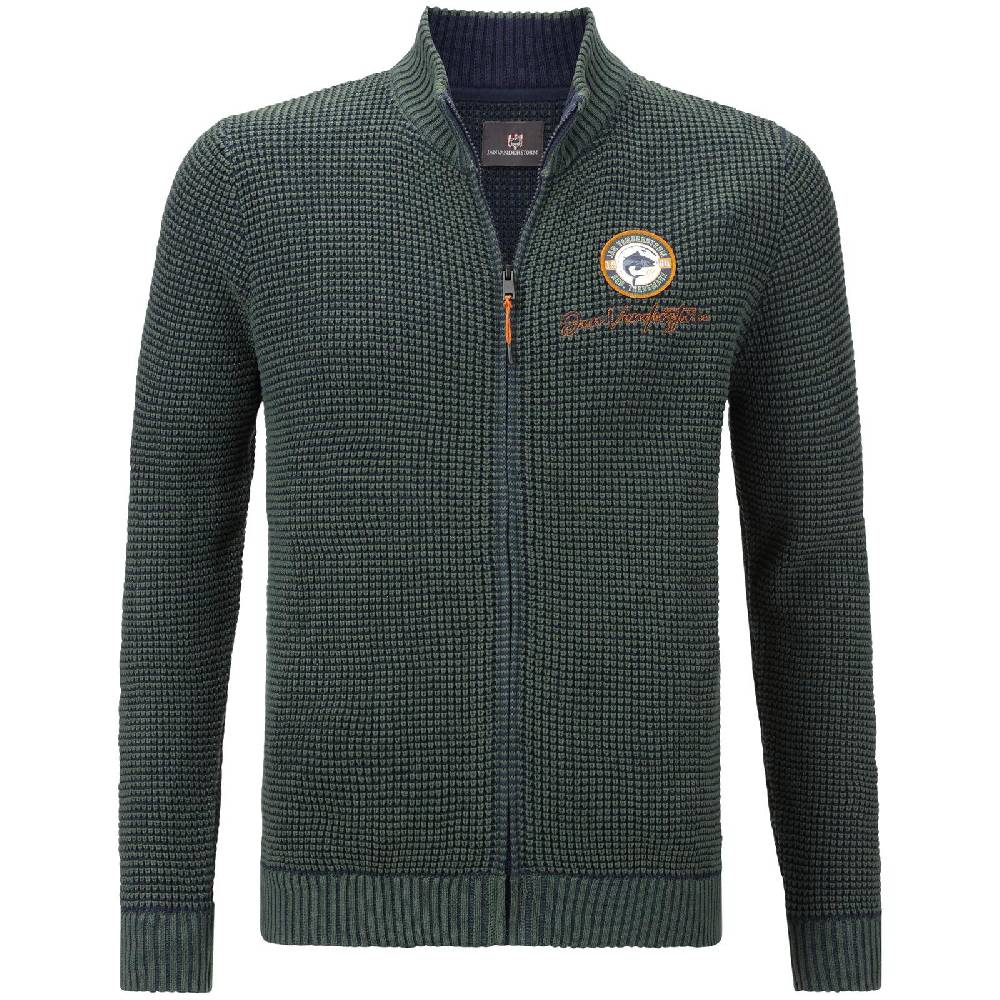 Jan Vanderstorm Strickjacke ISIDUR dunkelgrün