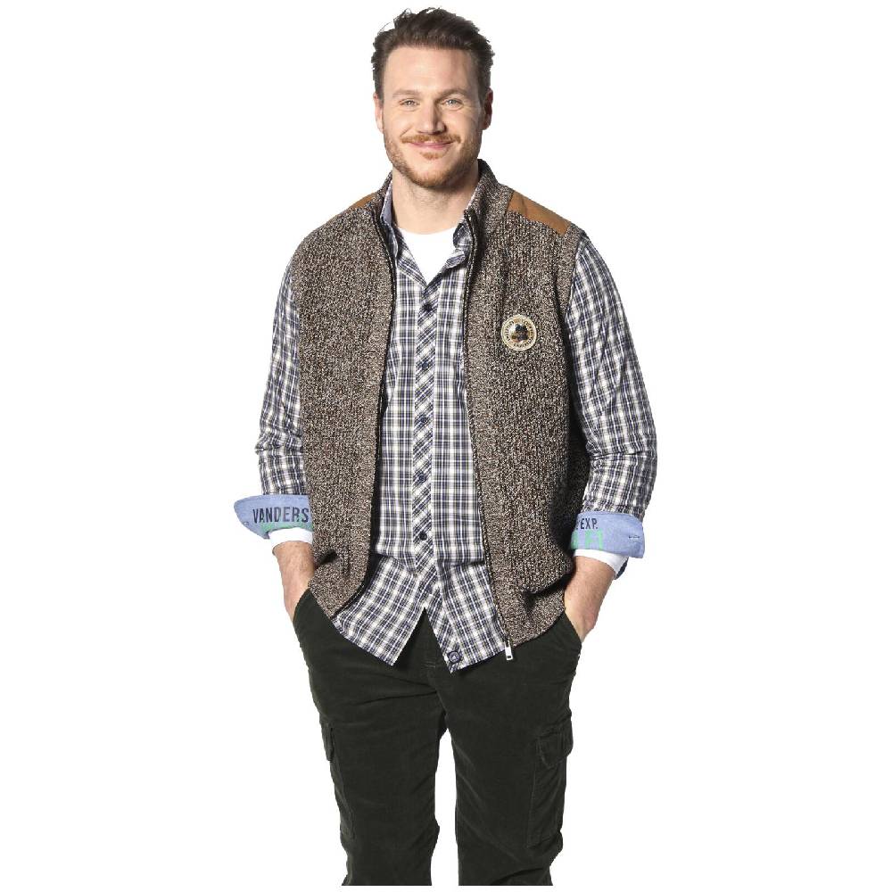 Jan Vanderstorm Strickweste GUNDVAST Braun Melange