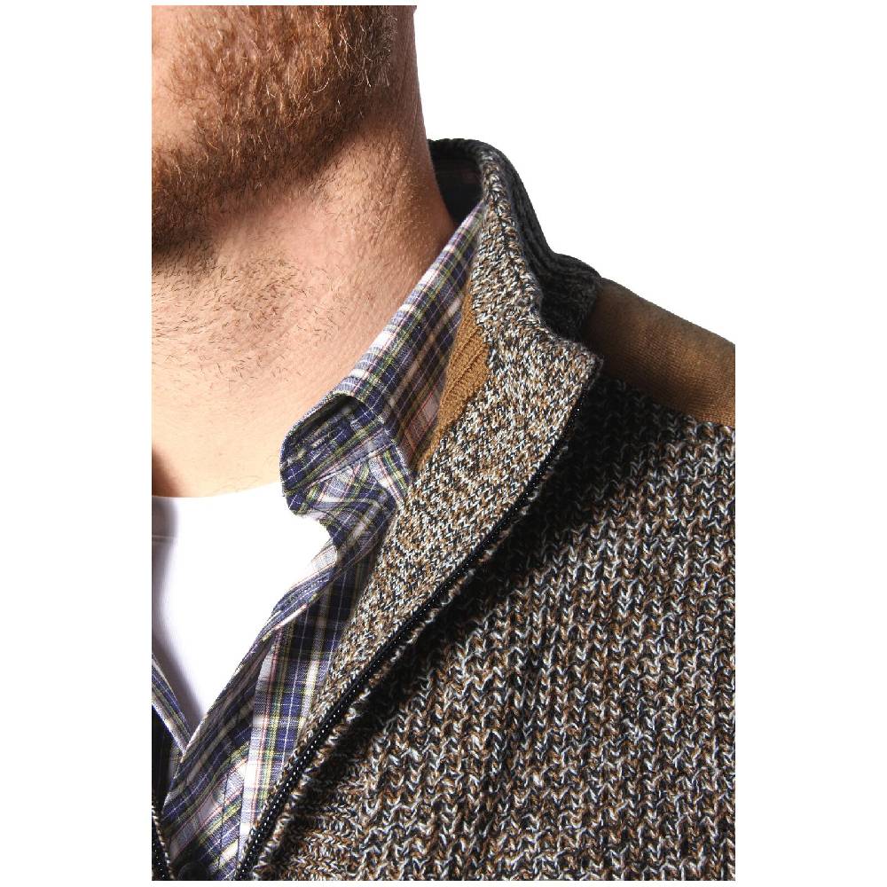 Jan Vanderstorm Strickweste GUNDVAST Braun Melange