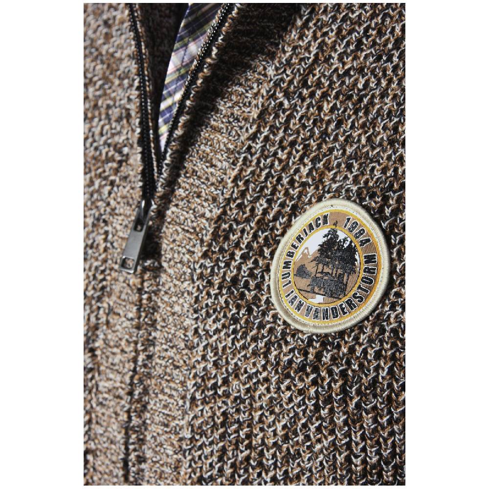 Jan Vanderstorm Strickweste GUNDVAST Braun Melange