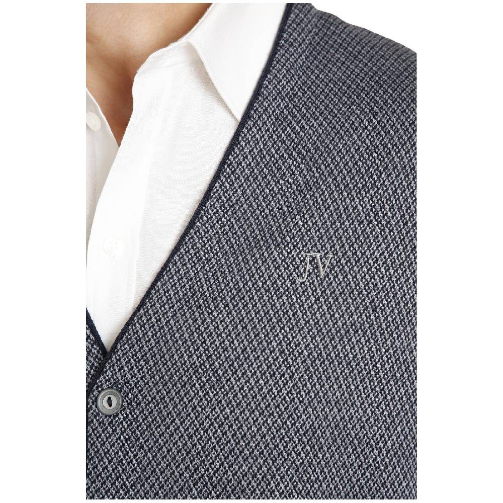 Jan Vanderstorm Strickweste TANE Blau Gemustert