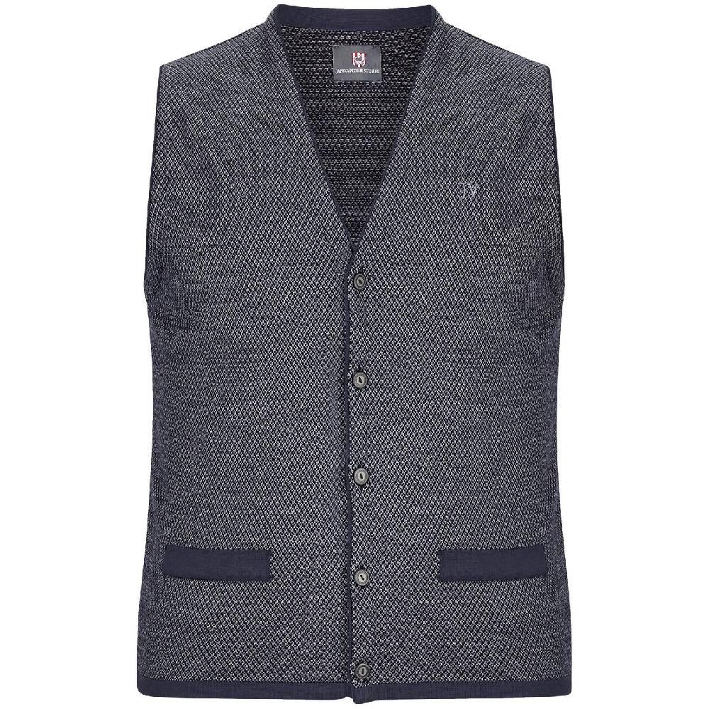 Jan Vanderstorm Strickweste TANE blau gemustert