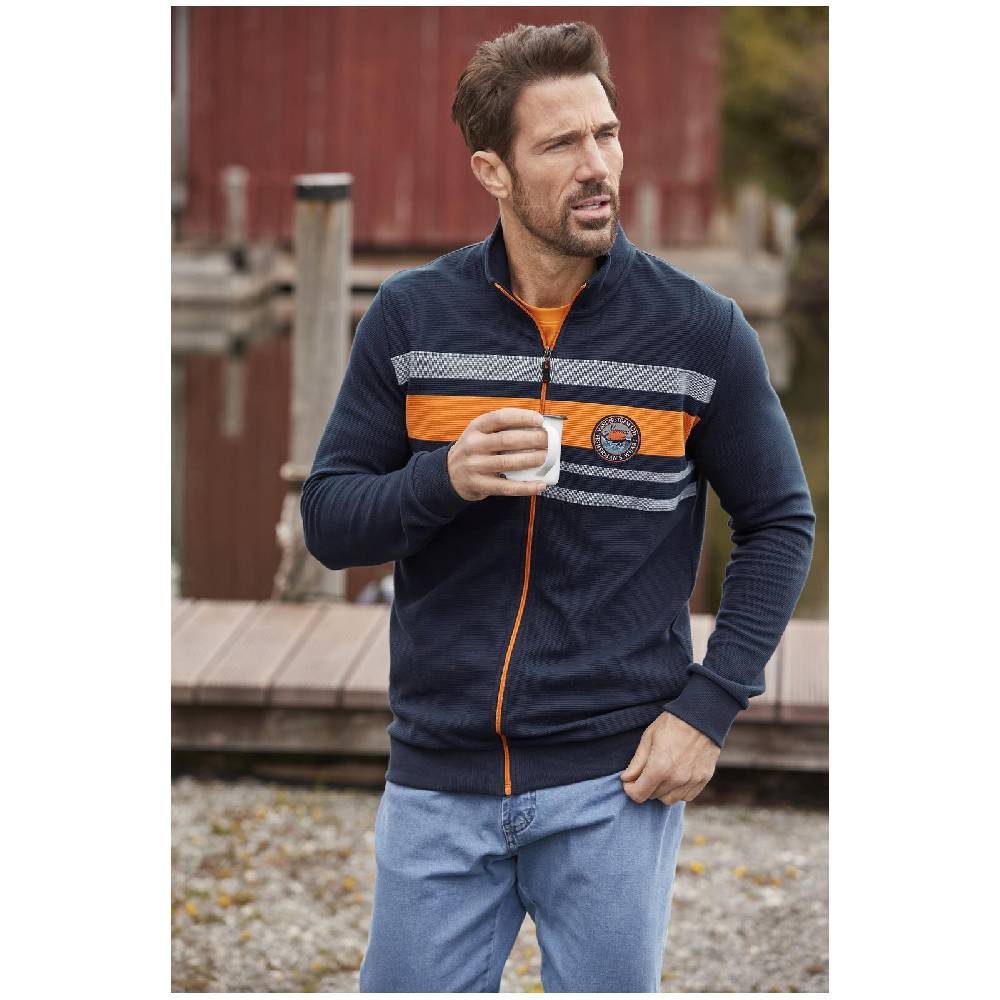 Jan Vanderstorm Sweatjacke HEELKO Dunkelblau