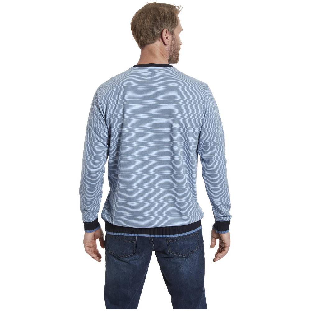 Jan Vanderstorm Sweatshirt IJAN Blau Gestreift