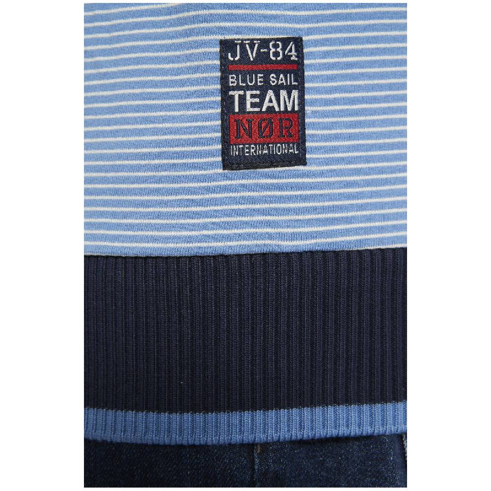 Jan Vanderstorm Sweatshirt IJAN Blau Gestreift