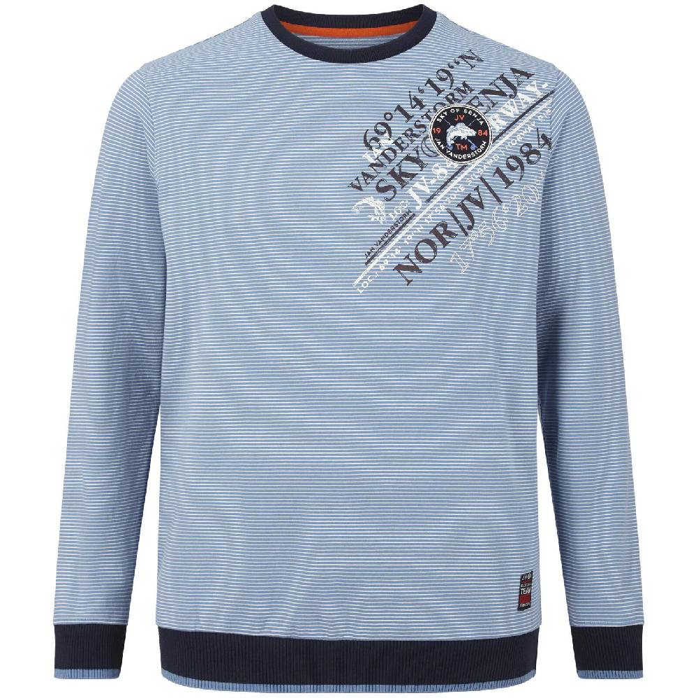 Jan Vanderstorm Sweatshirt IJAN blau gestreift