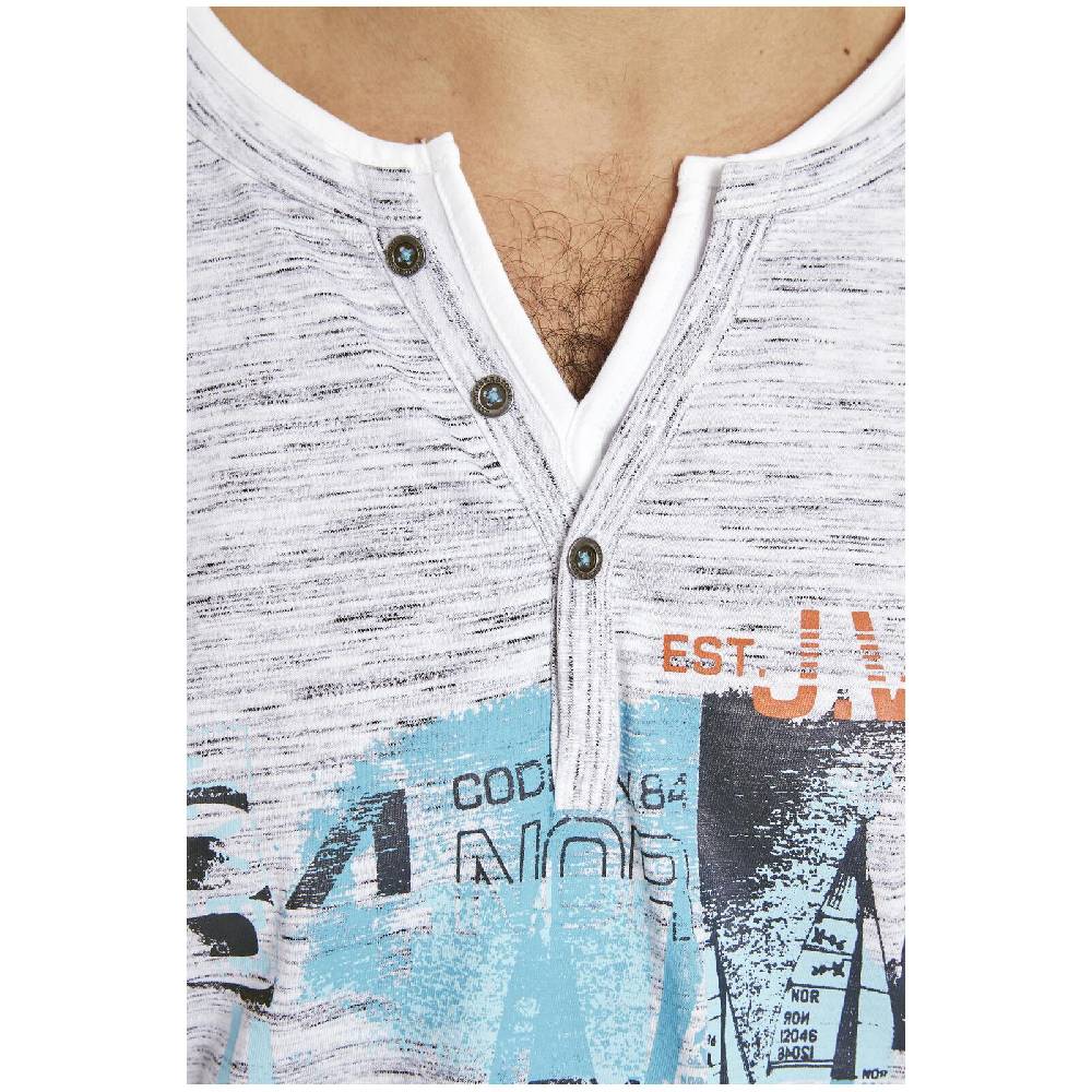 Jan Vanderstorm T-Shirt BALTFRIED Hellgrau Melange