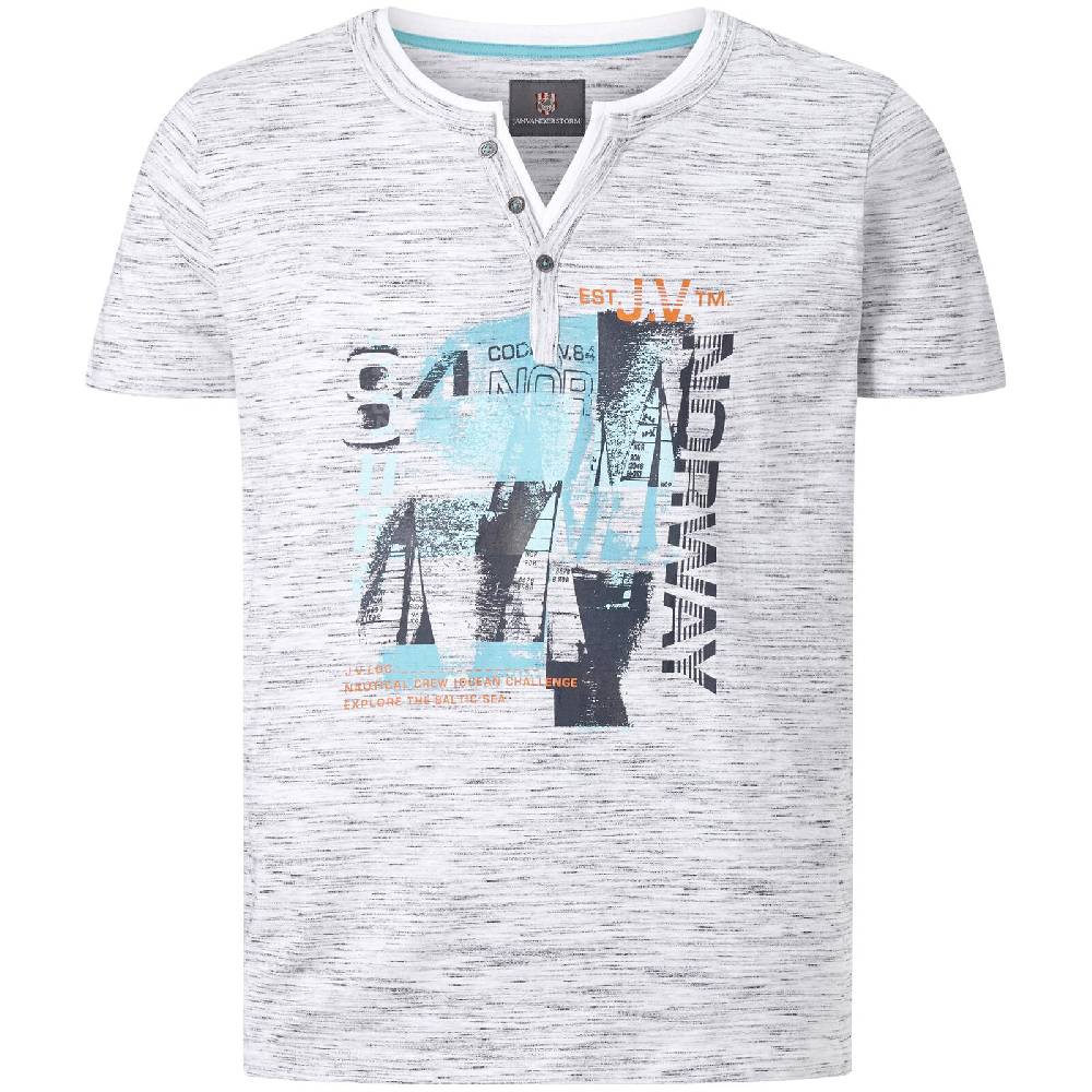 Jan Vanderstorm T-Shirt BALTFRIED hellgrau melange