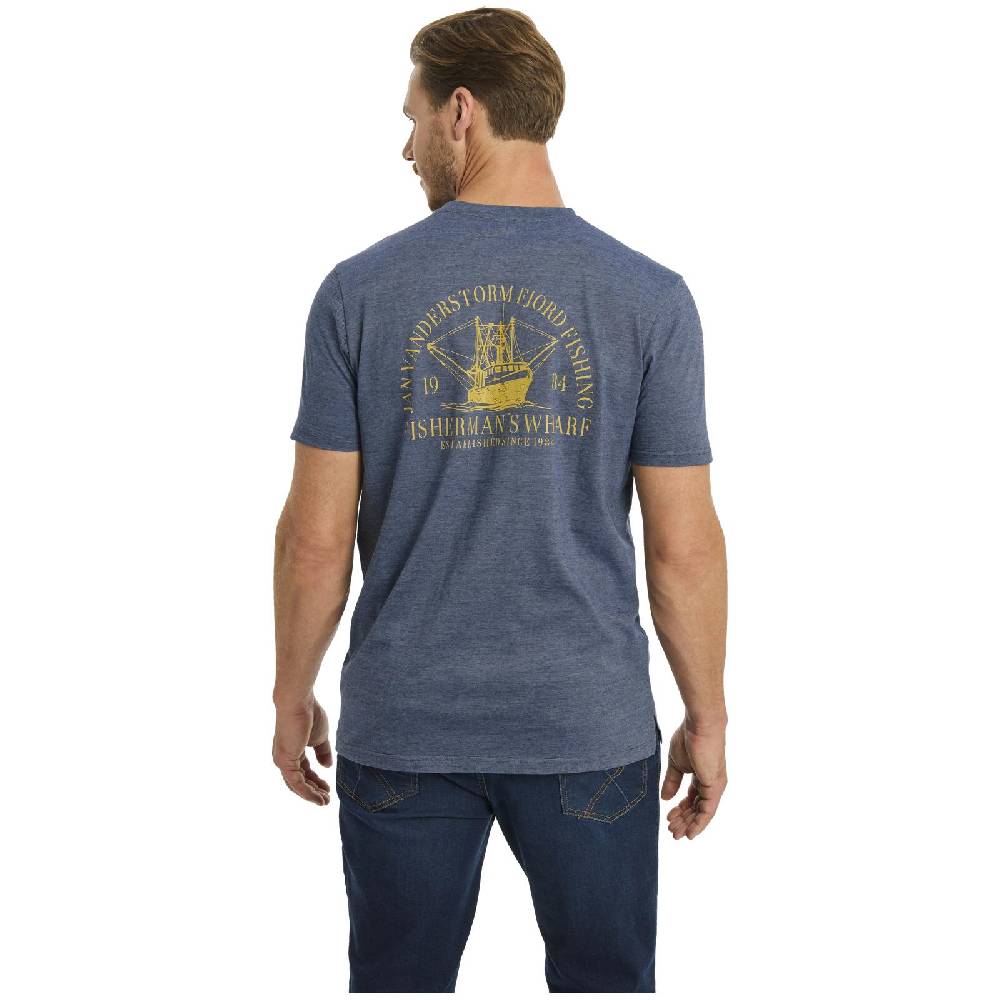 Jan Vanderstorm T-Shirt BERNULF Blau Melange