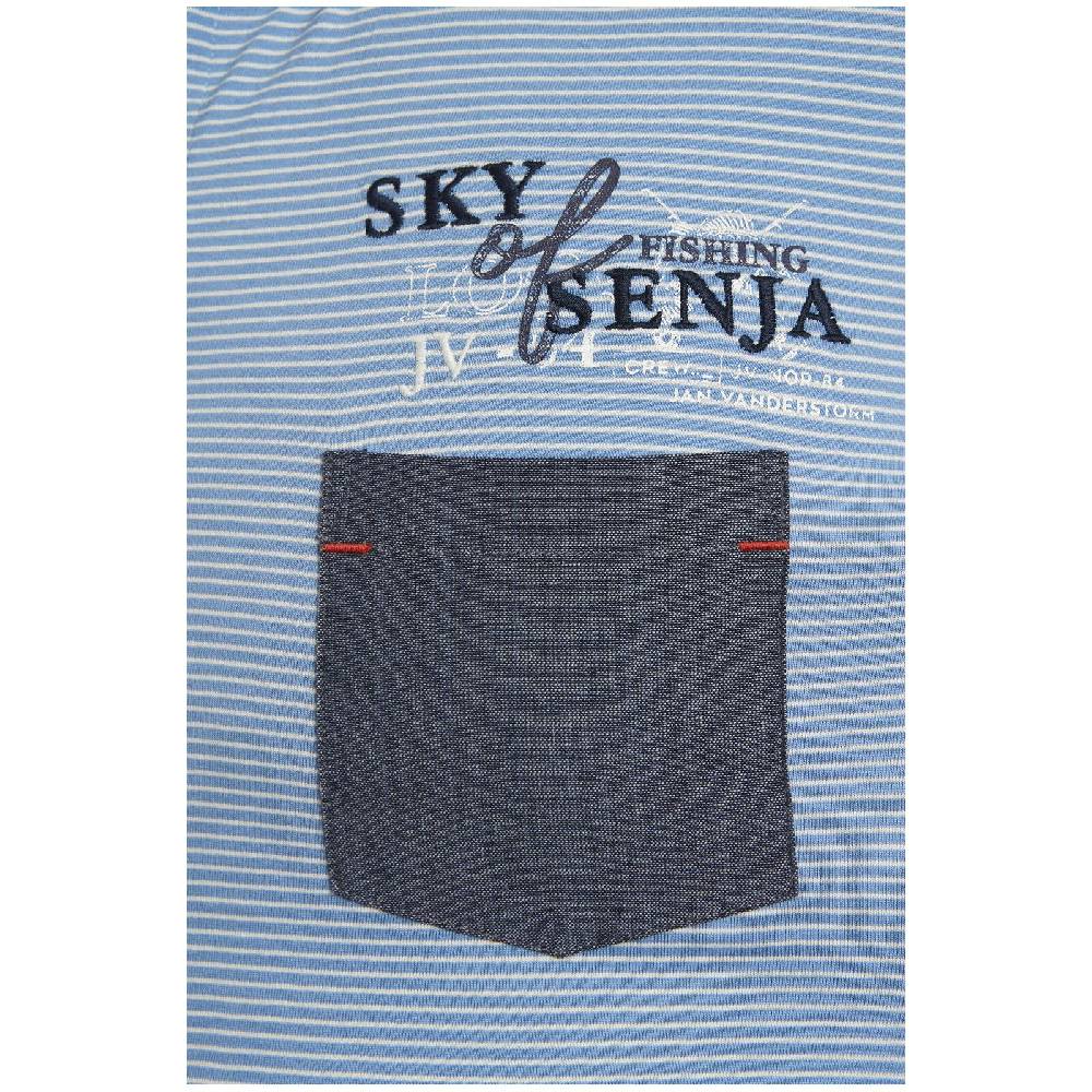 Jan Vanderstorm T-Shirt BORYS Blau Gestreift