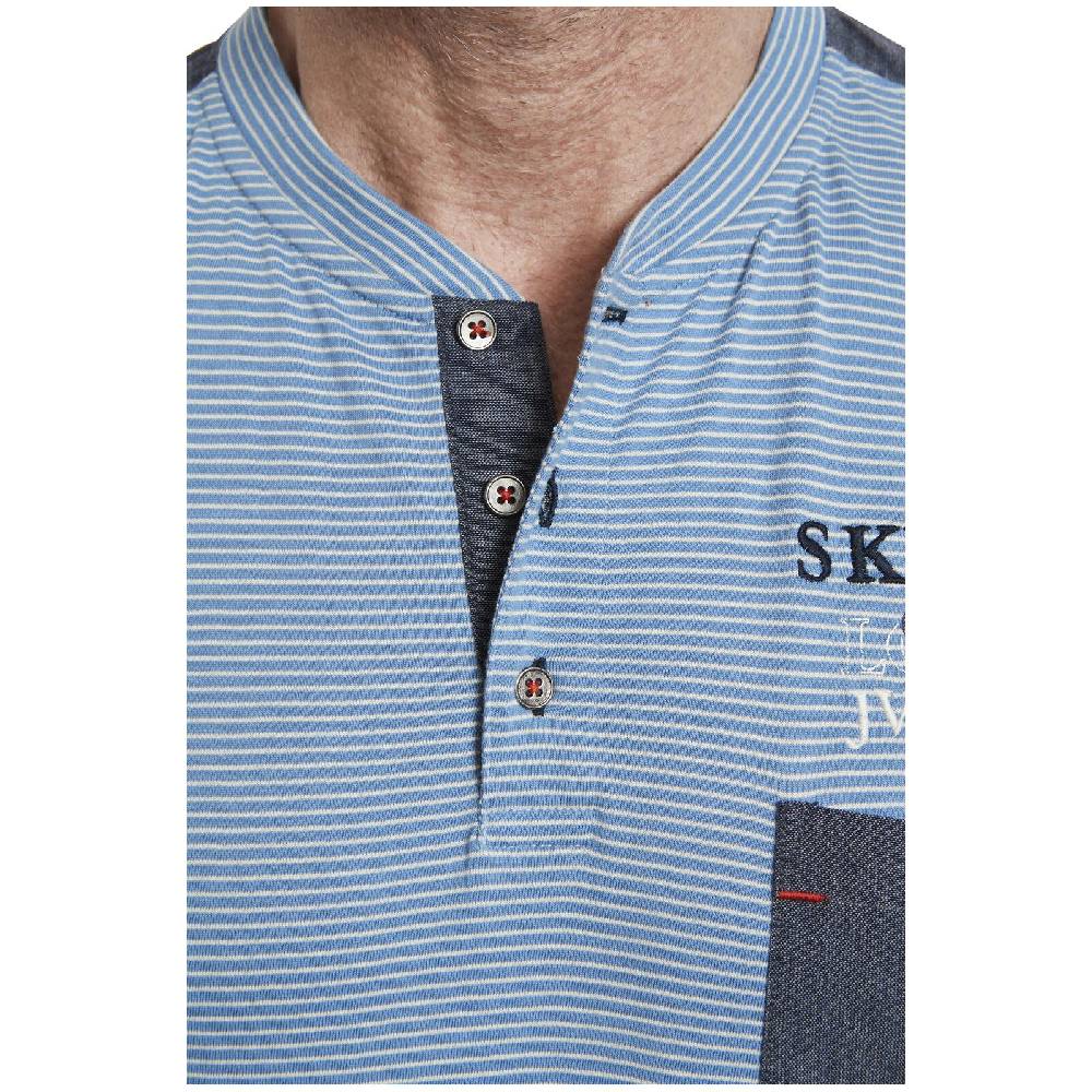 Jan Vanderstorm T-Shirt BORYS Blau Gestreift