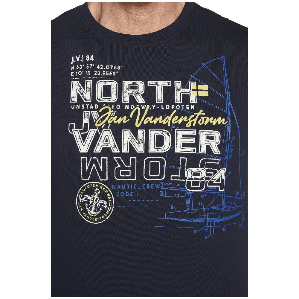 Jan Vanderstorm T-Shirt FRIMANN Dunkelblau