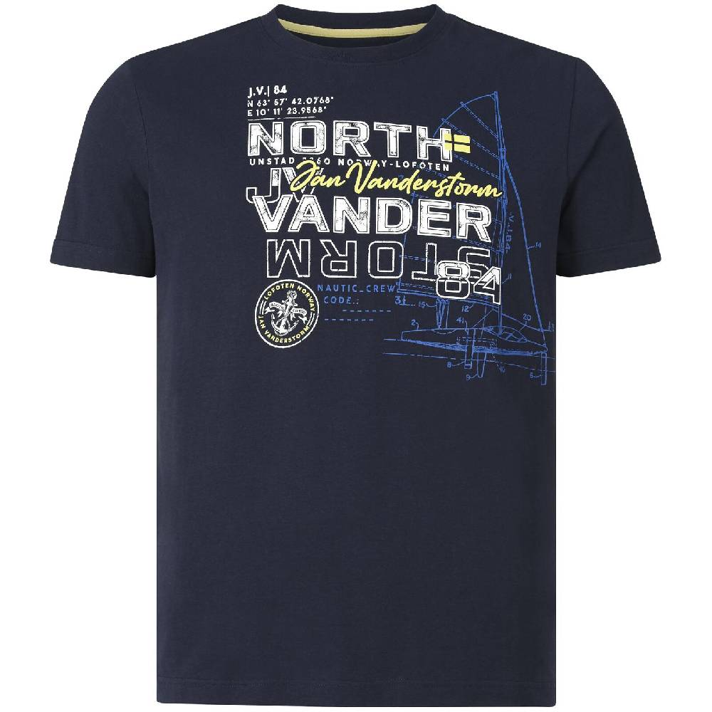 Jan Vanderstorm T-Shirt FRIMANN dunkelblau