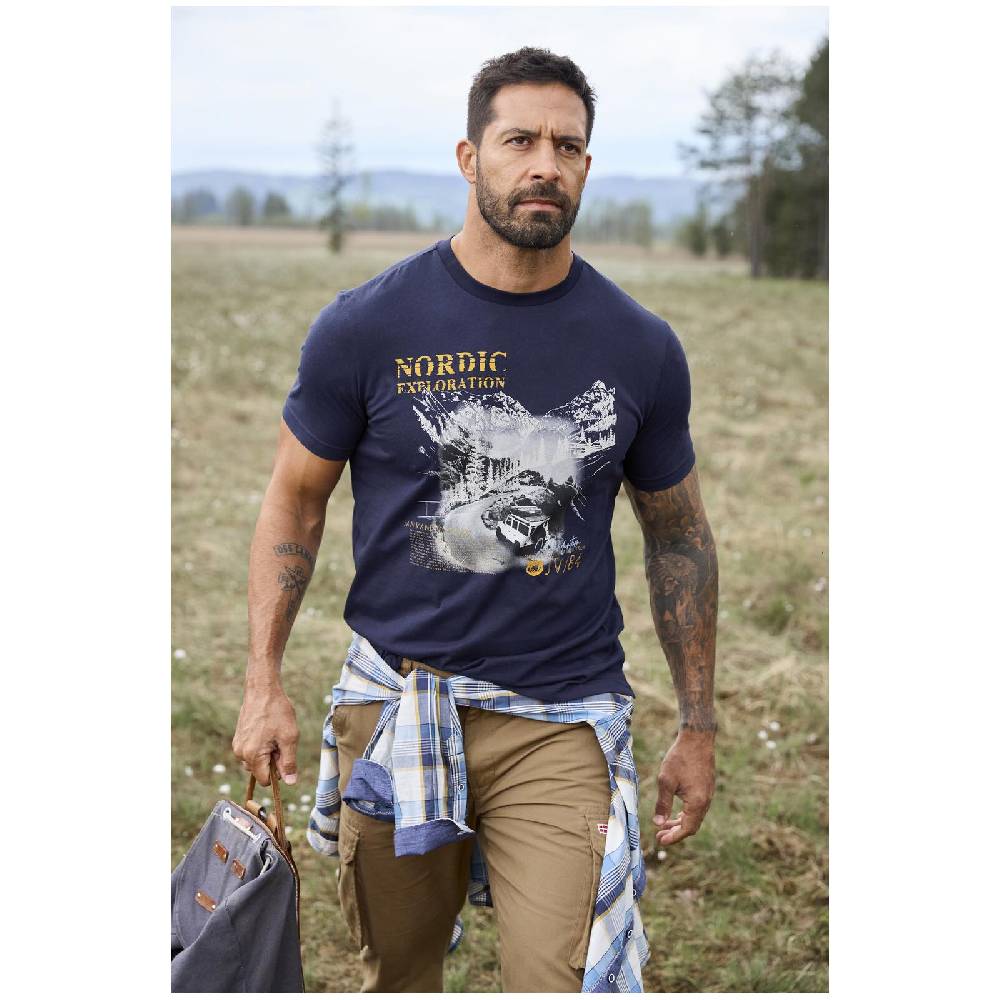 Jan Vanderstorm T-Shirt HAKSE Dunkelblau