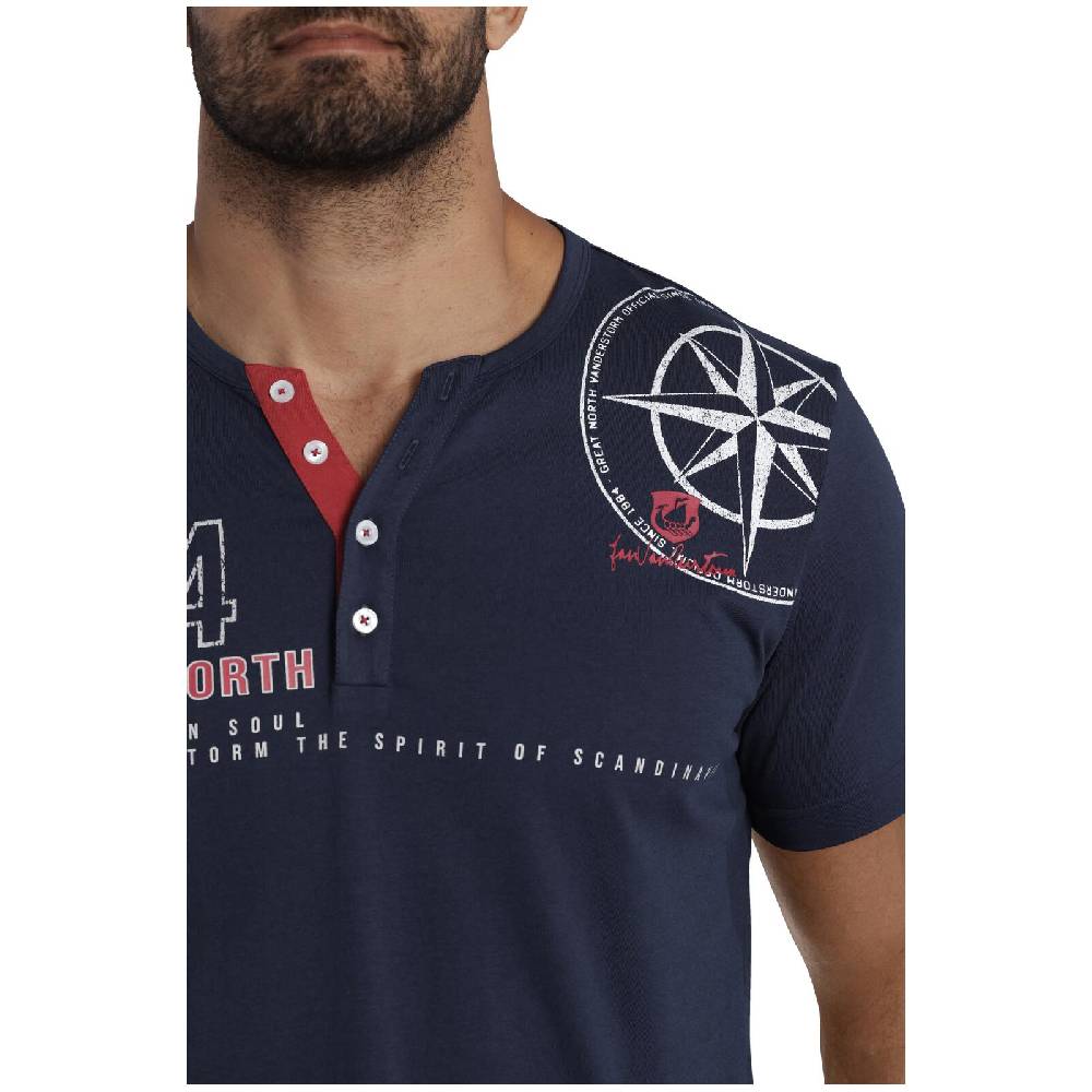 Jan Vanderstorm T-Shirt LINDRAD Dunkelblau